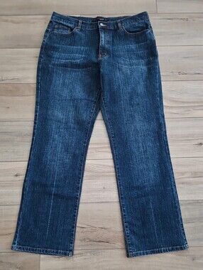 Venezia High Rise Straight Leg Jeans Medium Dark Wash 18 NWOT